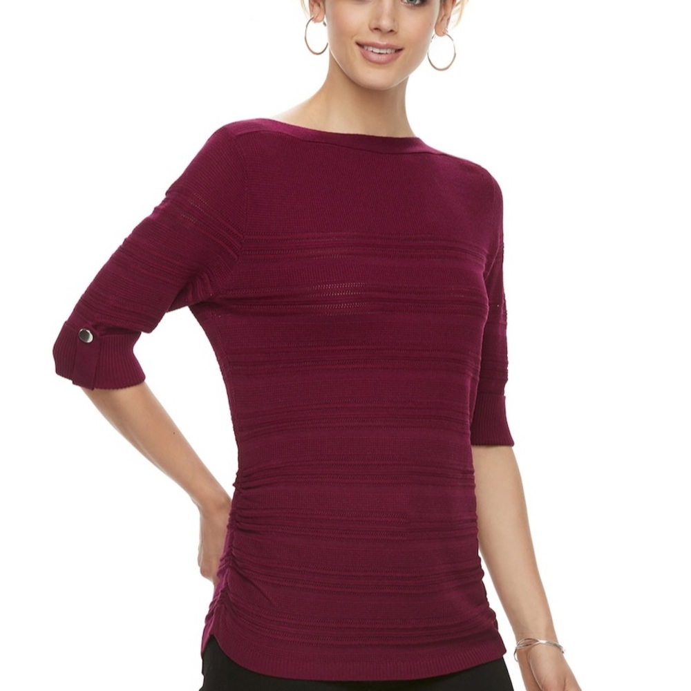 🌺Apt.9 Striped Ruched Sweater